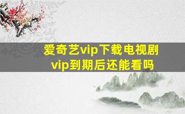 爱奇艺vip下载电视剧 vip到期后还能看吗